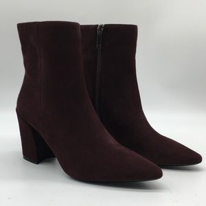 New Aquatalia Palomina Deep Wine Suede Booties, size 8.5
